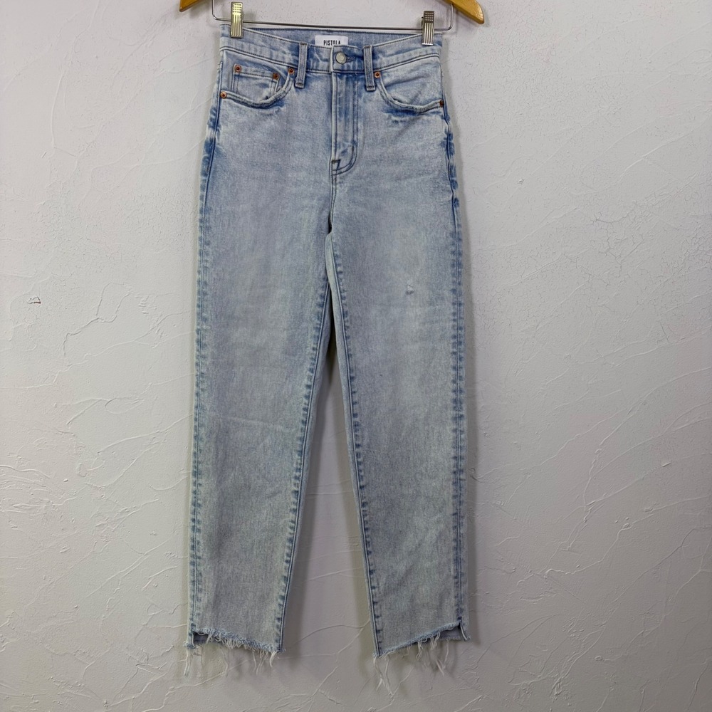 Pistola Denim Jeans Women 24 Raw Hem High Rise Straight Leg P00016883QL